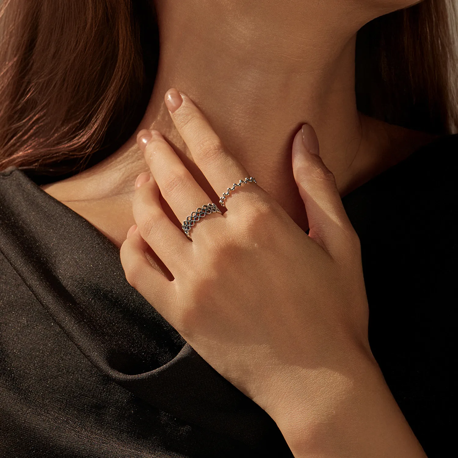 925 Sterling Silver Vintage Lace Heart Ring 70100508 - image1