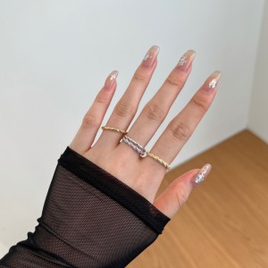 925 Sterling Silver Braided Pave CZ Dual-Texture Ring 70100510