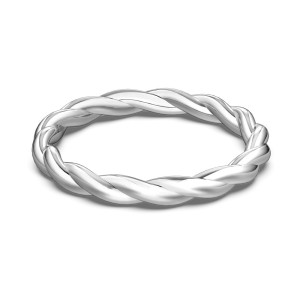 25 Sterling Silver Classic Braided Rope Texture Band Ring 70100510