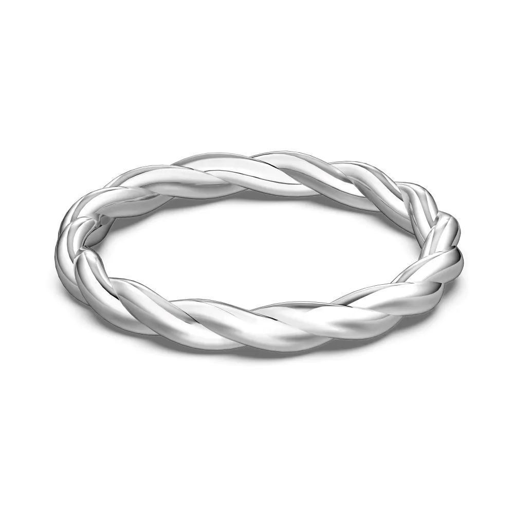 25 Sterling Silver Classic Braided Rope Texture Band Ring 70100510
