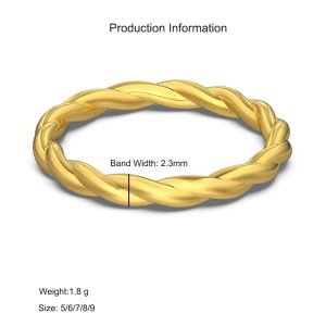 25 Sterling Silver Classic Braided Rope Texture Band Ring 70100510