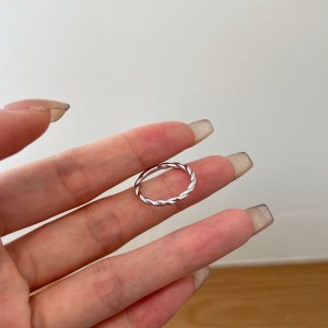 25 Sterling Silver Classic Braided Rope Texture Band Ring 70100510