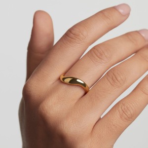 925 Sterling Silver Minimalist High-Polish Wave Curve Band 70100514