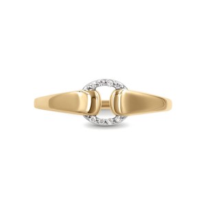 925 Sterling Silver Adjustable Two-Tone Interlocking Pave CZ Ring 70100515