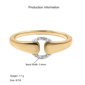 925 Sterling Silver Adjustable Two-Tone Interlocking Pave CZ Ring 70100515