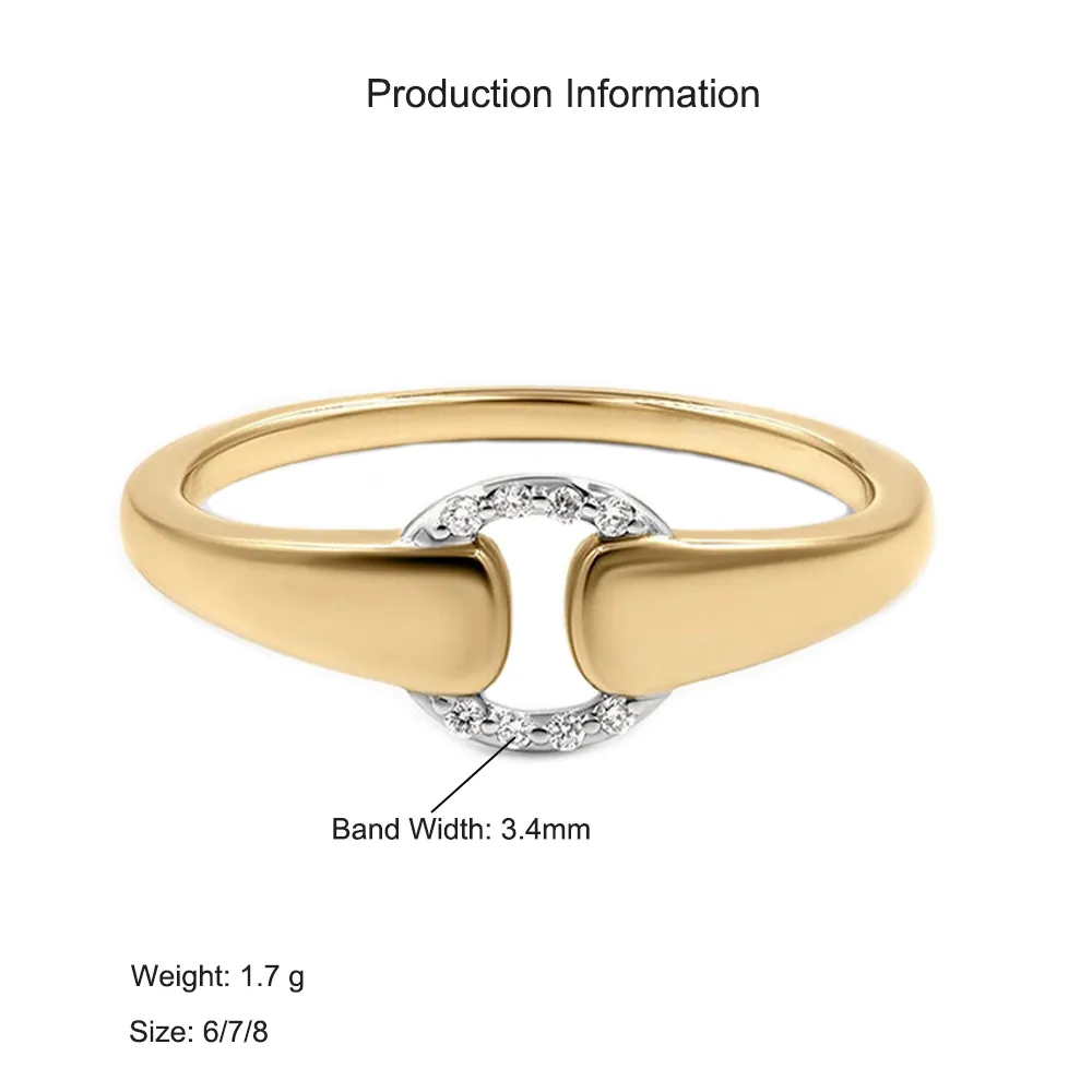 925 Sterling Silver Adjustable Two-Tone Interlocking Pave CZ Ring 70100515 - image2