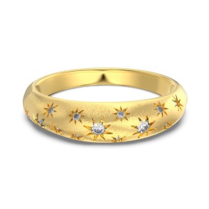 925 Sterling Silver Micro-Pave CZ Full Star Eternity Band Ring 70100516