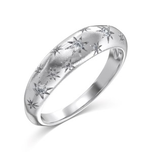 925 Sterling Silver Micro-Pave CZ Full Star Eternity Band Ring 70100516