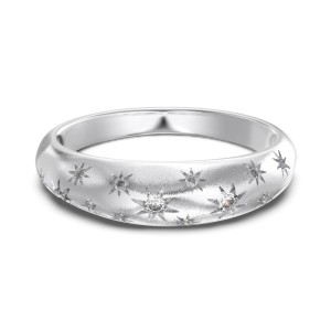 925 Sterling Silver Micro-Pave CZ Full Star Eternity Band Ring 70100516