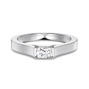 925 Sterling Silver Brushed Matte Dual-Finish Stacking Ring 70100517