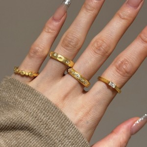 925 Sterling Silver Brushed Finish Pave Star Stacking Ring 70100518
