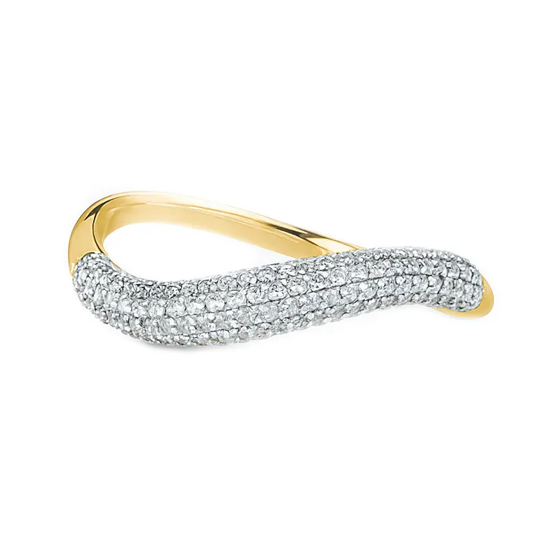 925 Sterling Silver Geometric Bar Pave CZ Stacking Band 70100519