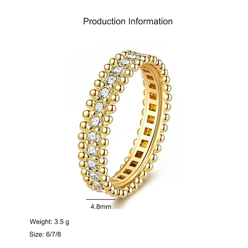 925 Sterling Silver Full Pave CZ Beaded Edge Band Ring 70100522 - image2