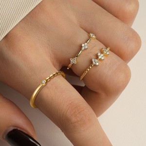 925 Sterling Silver Beaded Pave CZ Stacking Ring 70100525