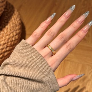 925 Sterling Silver Brushed Finish Pave CZ Stacking Ring 70100526