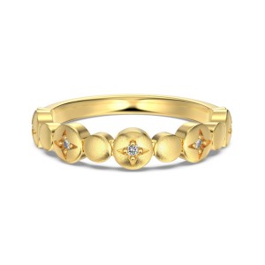 925 Sterling Silver Brushed Pave CZ Crossover Stacking Ring 70100527
