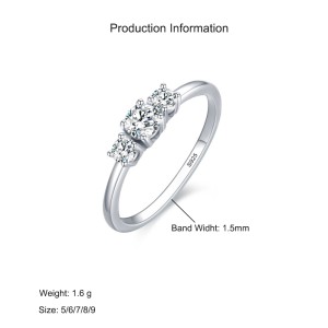 925 Sterling Silver Triple Round Cut Three-Stone CZ Ring 70100531 925 Sterling Silver Triple Round Cut Three-Stone CZ Ring 70100531
