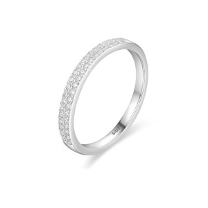 925 Sterling Silver Minimalist Full Pavé CZ Ring 70100533 925 Sterling Silver Minimalist Full Pavé CZ Ring 70100533