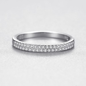 925 Sterling Silver Minimalist Full Pavé CZ Ring 70100533 925 Sterling Silver Minimalist Full Pavé CZ Ring 70100533