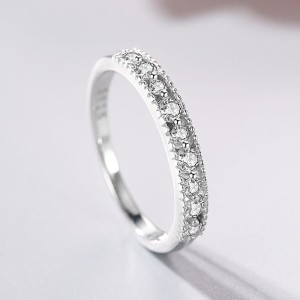 925 Sterling Silver Hollow Classic Pavé CZ Band Ring 70100535 925 Sterling Silver Hollow Classic Pavé CZ Band Ring 70100535