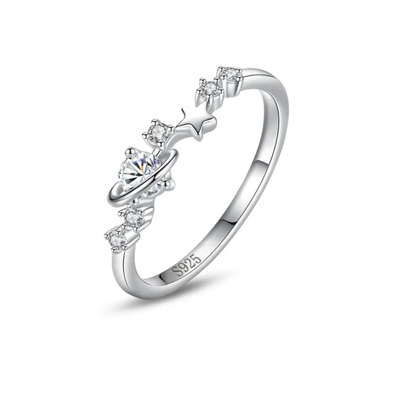 925 Sterling Silver Planet and Star CZ Ring 70100536 925 Sterling Silver Planet and Star CZ Ring 70100536