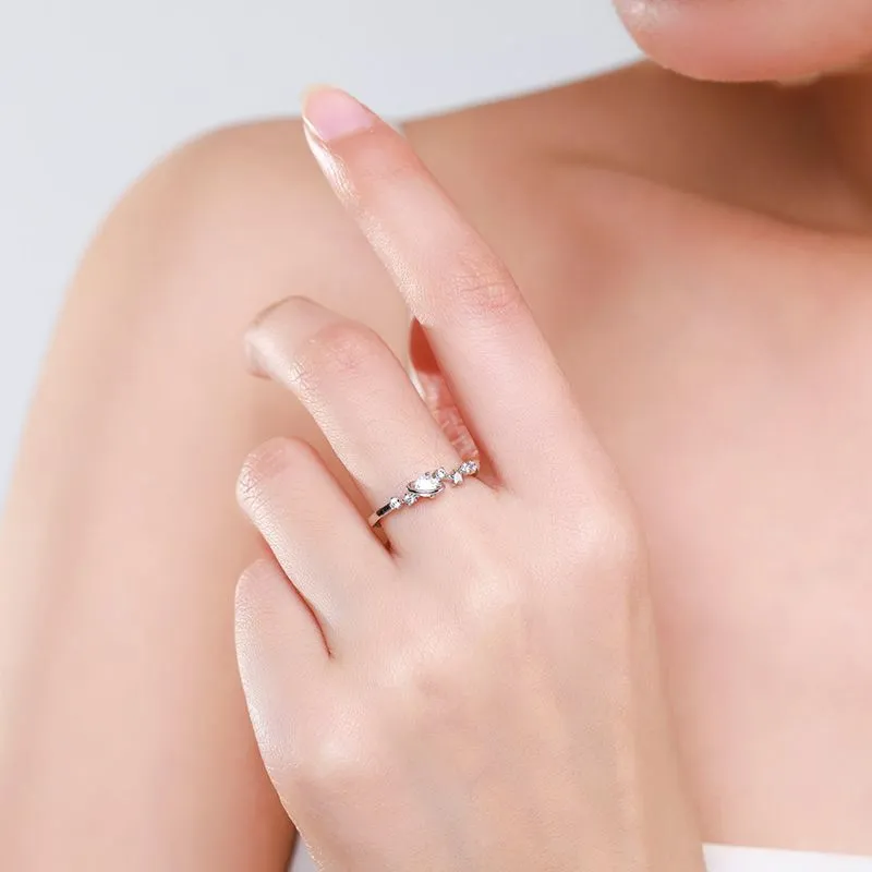 925 Sterling Silver Planet and Star CZ Ring 70100536 - image1