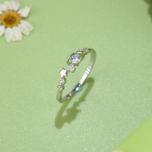 925 Sterling Silver Planet and Star CZ Ring 70100536 925 Sterling Silver Planet and Star CZ Ring 70100536