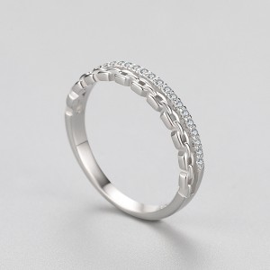 925 Sterling Silver Chain-Inspired CZ Band Ring 70100537 925 Sterling Silver Chain-Inspired CZ Band Ring 70100537