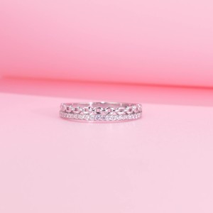 925 Sterling Silver Chain-Inspired CZ Band Ring 70100537 925 Sterling Silver Chain-Inspired CZ Band Ring 70100537