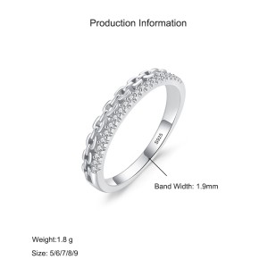 925 Sterling Silver Chain-Inspired CZ Band Ring 70100537 925 Sterling Silver Chain-Inspired CZ Band Ring 70100537