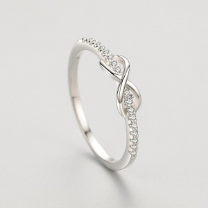 925 Sterling Silver Symbolic Infinity CZ Ring 70100539 925 Sterling Silver Symbolic Infinity CZ Ring 70100539