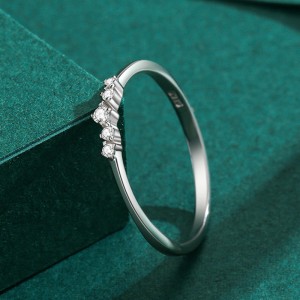 925 Sterling Silver Geometric Micro-Pave CZ Ring 70100541 925 Sterling Silver Geometric Micro-Pave CZ Ring 70100541