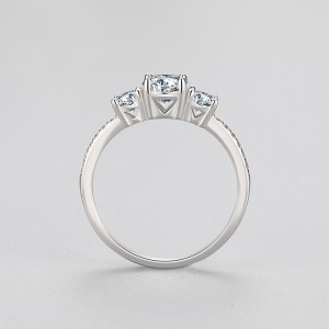 925 Sterling Silver Classic Three-Stone CZ Ring 70100542