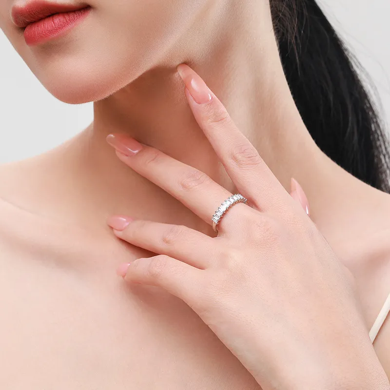 925 Sterling Silver Minimalist Baguette CZ Stacking Ring 70100544 - image1