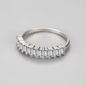 925 Sterling Silver Minimalist Baguette CZ Stacking Ring 70100544 925 Sterling Silver Minimalist Baguette CZ Stacking Ring 70100544