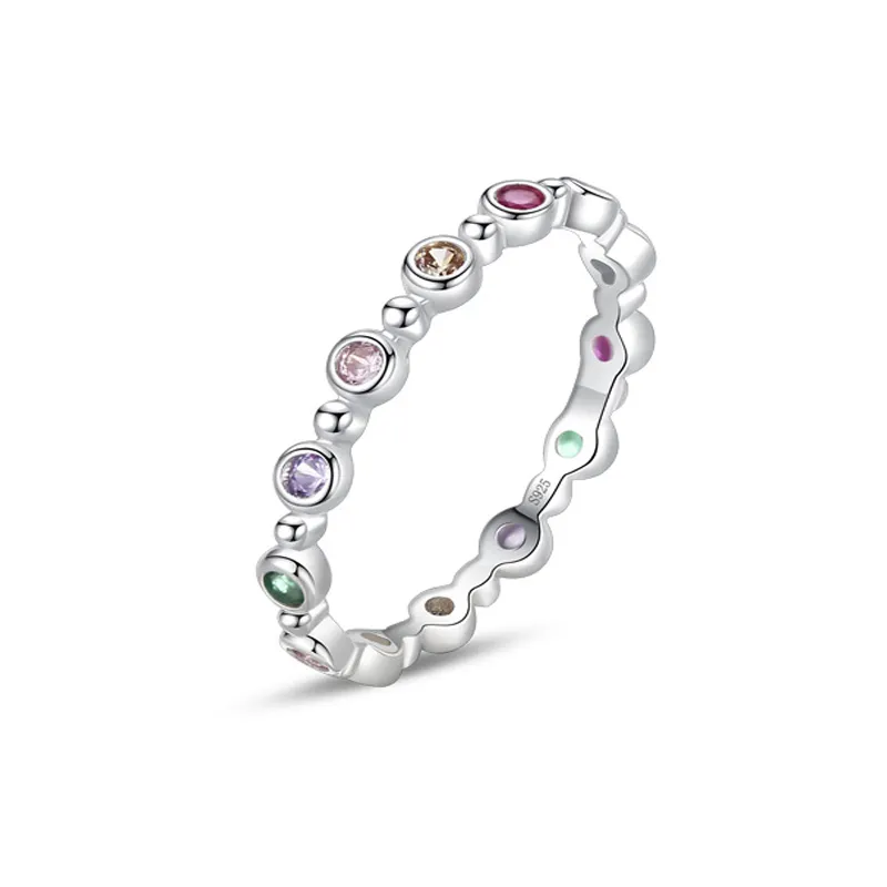 925 Sterling Silver Rainbow CZ Eternity Band Ring 70100551 925 Sterling Silver Rainbow CZ Eternity Band Ring 70100551