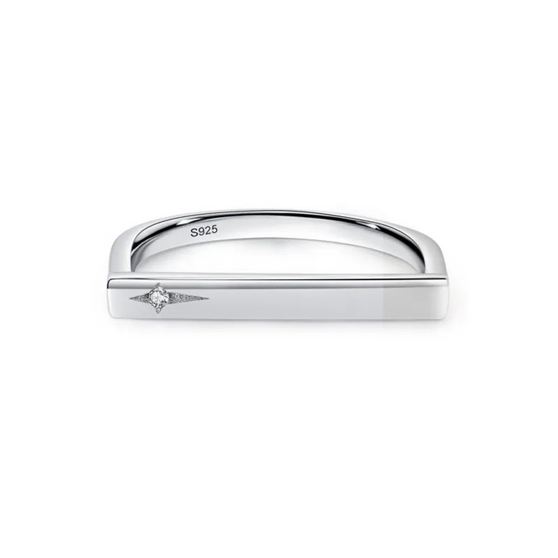 925 Sterling Silver Star Zircon Bar Ring 70100553 925 Sterling Silver Star Zircon Bar Ring 70100553