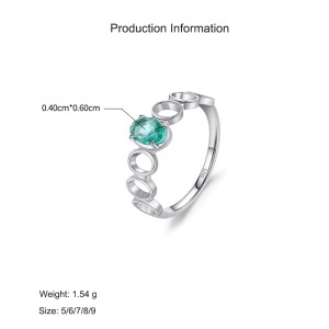 925 Sterling Silver Paraiba Blue-Green Zircon Ring 70100555 925 Sterling Silver Paraiba Blue-Green Zircon Ring 70100555