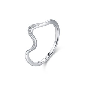 925 Sterling Silver Wave CZ Minimalist Band Ring 70100557 925 Sterling Silver Wave CZ Minimalist Band Ring 70100557