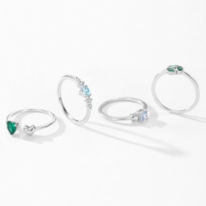 925 Silver Marquise Green Zircon Ring 70100558 925 Silver Marquise Green Zircon Ring 70100558