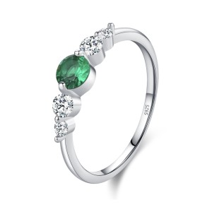 925 Sterling Silver Vintage Round Green CZ Statement Ring 70100559 925 Sterling Silver Vintage Round Green CZ Statement Ring 70100559