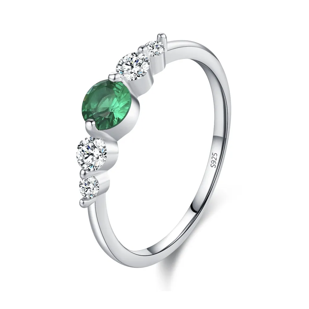 925 Sterling Silver Vintage Round Green CZ Statement Ring 70100559 925 Sterling Silver Vintage Round Green CZ Statement Ring 70100559