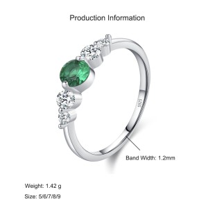 925 Sterling Silver Vintage Round Green CZ Statement Ring 70100559 925 Sterling Silver Vintage Round Green CZ Statement Ring 70100559