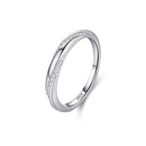 925 Sterling Silver Geometric Crossover Zircon Ring 70100562 925 Sterling Silver Geometric Crossover Zircon Ring 70100562