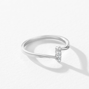 925 Sterling Silver Minimalist Geometric Zircon Ring 70100563 925 Sterling Silver Minimalist Geometric Zircon Ring 70100563