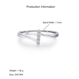 925 Sterling Silver Minimalist Geometric Zircon Ring 70100563 925 Sterling Silver Minimalist Geometric Zircon Ring 70100563