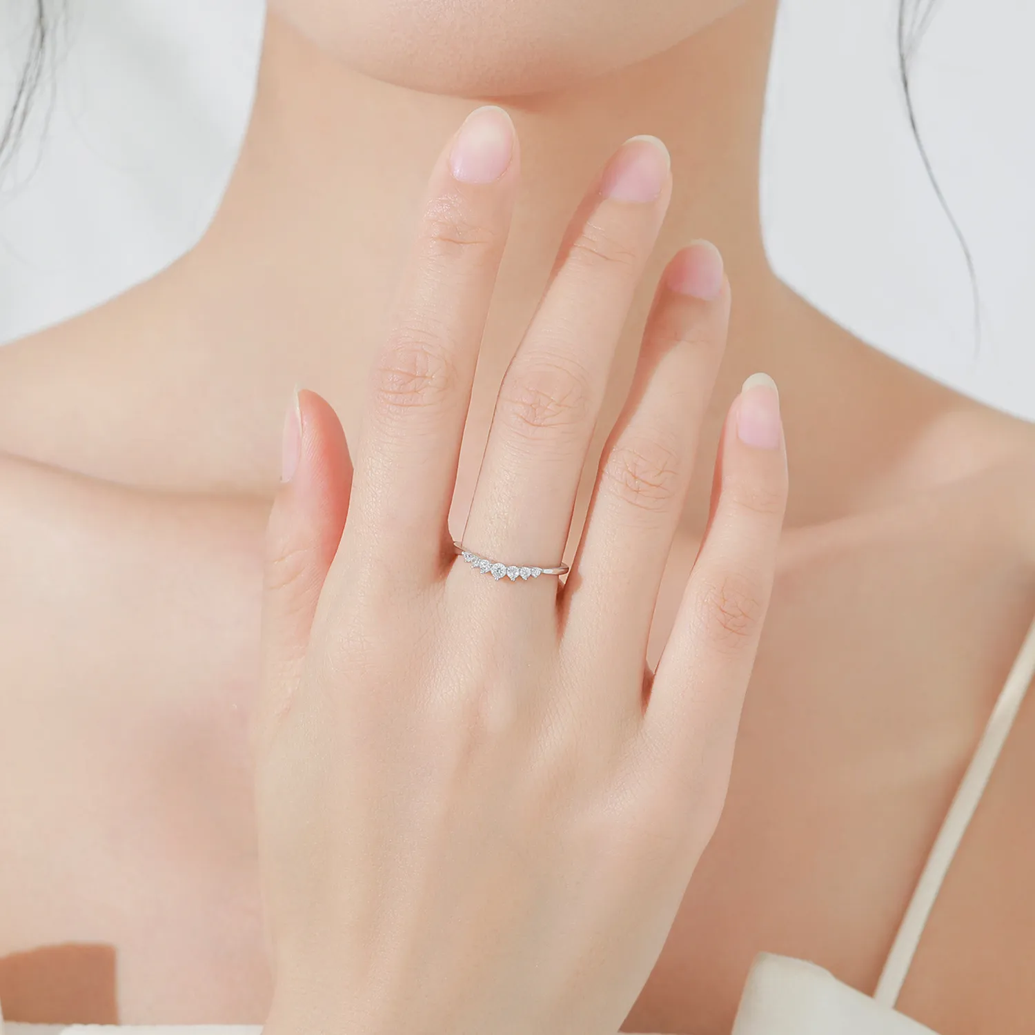 925 Sterling Silver Minimalist Micro-Pavé Zircon Stacking Ring 70100565 - image1