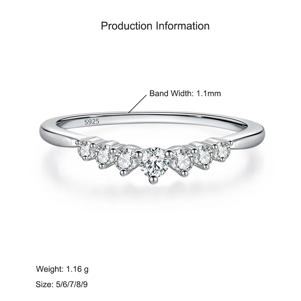 925 Sterling Silver Minimalist Micro-Pavé Zircon Stacking Ring 70100565 - image2