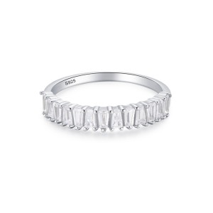 925 Sterling Silver Geometric Baguette Zircon Ring 70100566 925 Sterling Silver Geometric Baguette Zircon Ring 70100566
