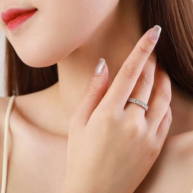 925 Sterling Silver Geometric Baguette Zircon Ring 70100566 - image1